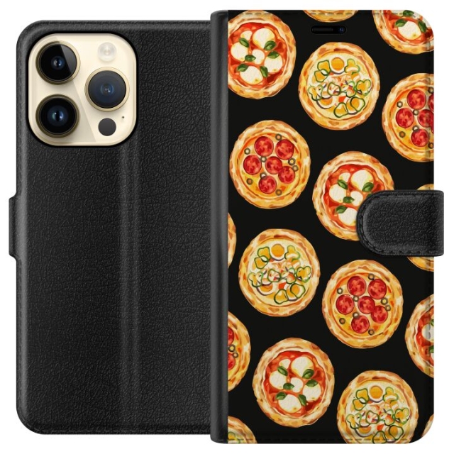 Plånboksfodral till Apple iPhone 15 Pro med Pizza motiv