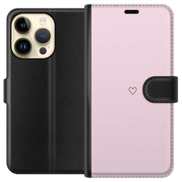 Plånboksfodral till Apple iPhone 15 Pro med Hjärta motiv