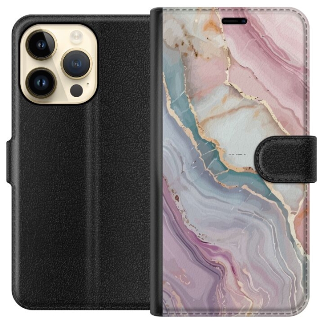 Plånboksfodral till Apple iPhone 15 Pro med Marmor motiv