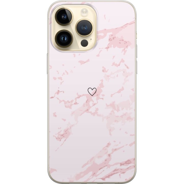 Mobilskal till Apple iPhone 15 Pro Max med Rosa Hjärta motiv