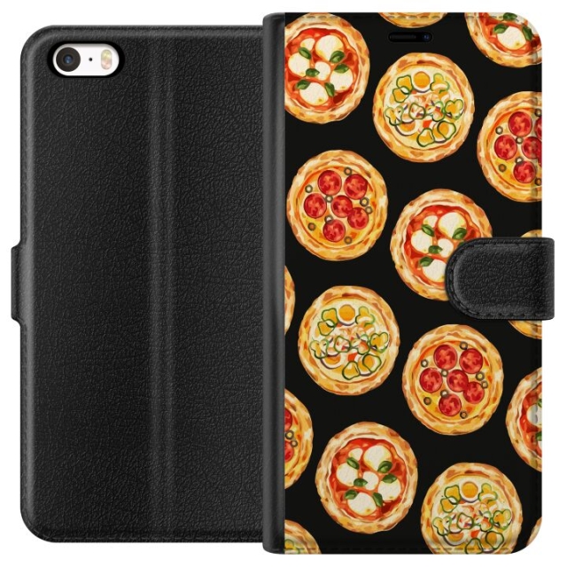 Plånboksfodral till Apple iPhone 5s med Pizza motiv