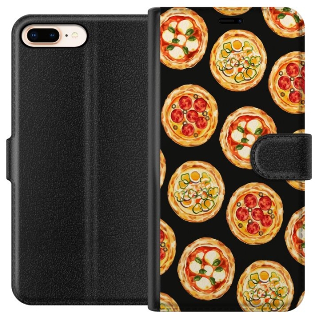 Plånboksfodral till Apple iPhone 7 Plus med Pizza motiv