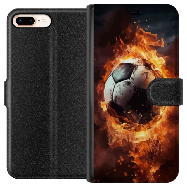 Plånboksfodral till Apple iPhone 7 Plus med Fotboll motiv