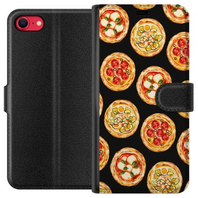 Plånboksfodral till Apple iPhone SE (2020) med Pizza motiv