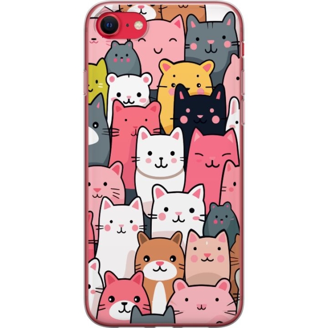 Mobilskal till Apple iPhone SE (2020) med Kattmönster motiv