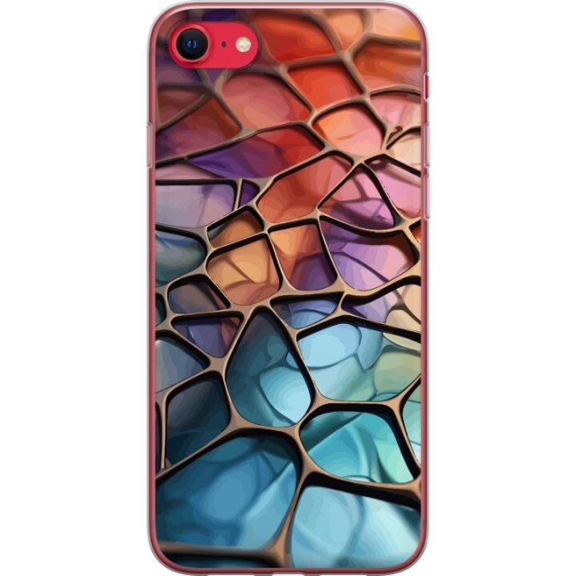 Mobilskal till Apple iPhone SE (2020) med Metalliskt mönster motiv