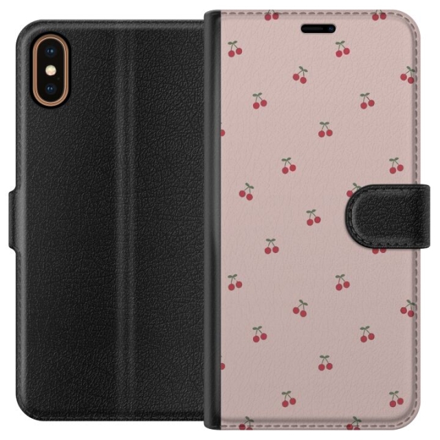 Plånboksfodral till Apple iPhone X med Körsbär motiv