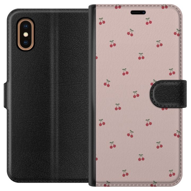 Plånboksfodral till Apple iPhone XS Max med Körsbär motiv