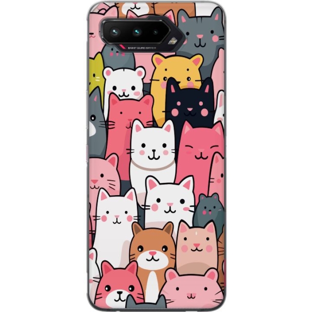 Mobilskal till Asus ROG Phone 5 med Kattmönster motiv
