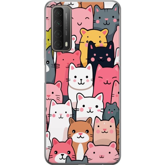 Mobilskal till Huawei P smart 2021 med Kattmönster motiv