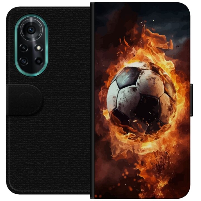 Plånboksfodral till Huawei nova 8 Pro med Fotboll motiv