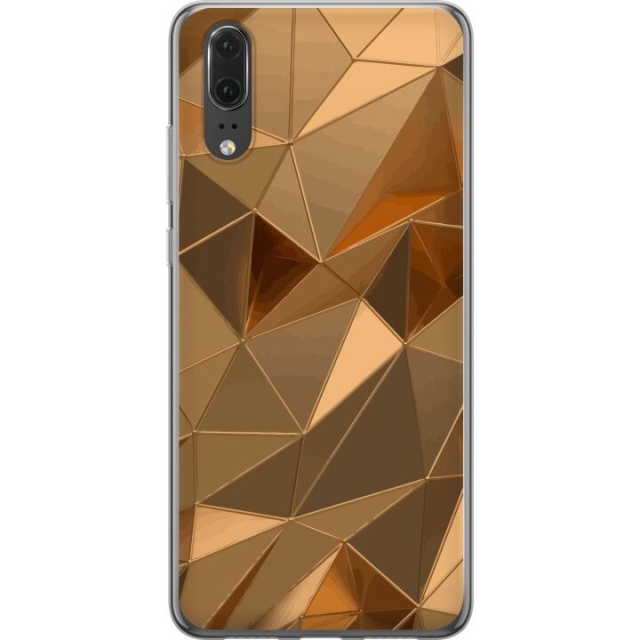 Mobilskal till Huawei P20 med 3D Guld motiv