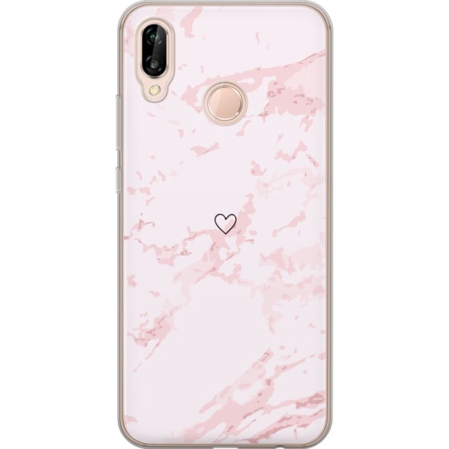 Mobilskal till Huawei P20 lite med Rosa Hjärta motiv