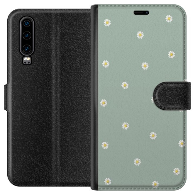 Plånboksfodral till Huawei P30 med Prästkragar motiv
