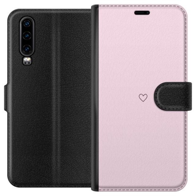 Plånboksfodral till Huawei P30 med Hjärta motiv