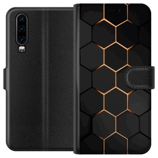 Plånboksfodral till Huawei P30 med Lyxigt Mönster motiv