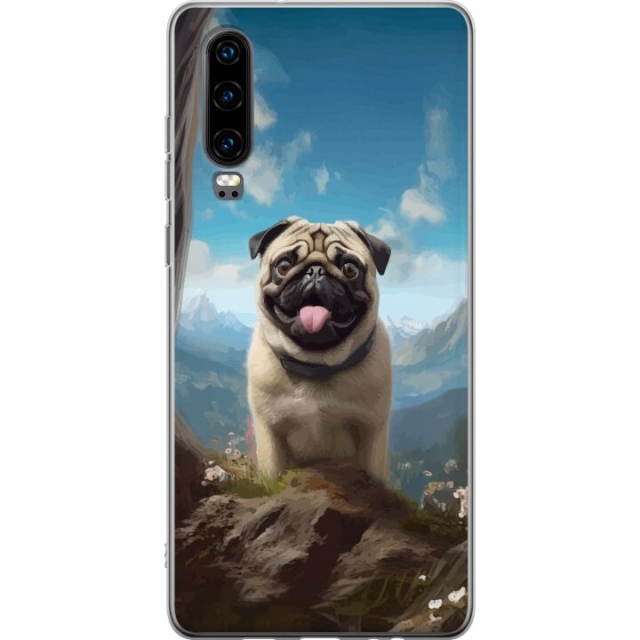 Mobilskal till Huawei P30 med Glad Hund motiv