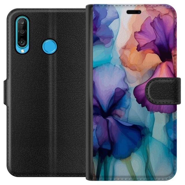 Plånboksfodral till Huawei P30 lite med Magiska blommor motiv