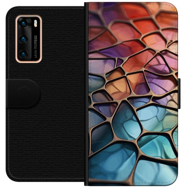 Plånboksfodral till Huawei P40 med Metalliskt mönster motiv