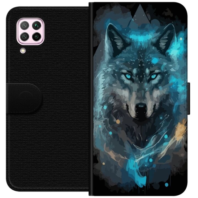 Plånboksfodral till Huawei P40 lite med Varg motiv