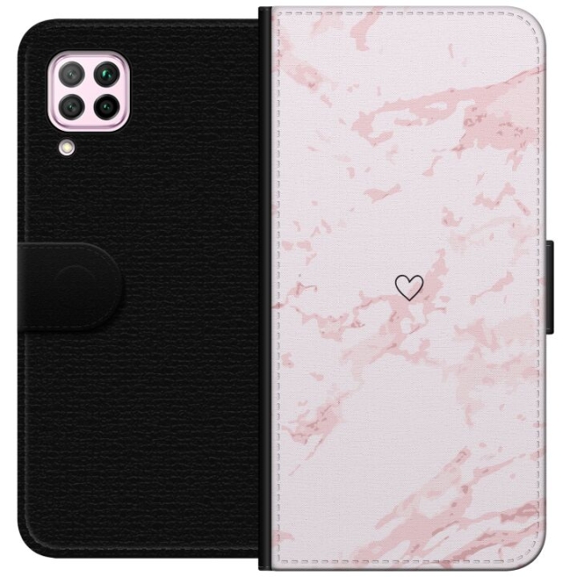 Plånboksfodral till Huawei P40 lite med Rosa Hjärta motiv