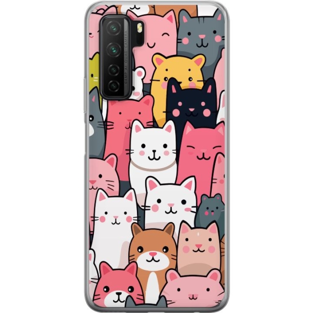 Mobilskal till Huawei  P40 lite 5G med Kattmönster motiv