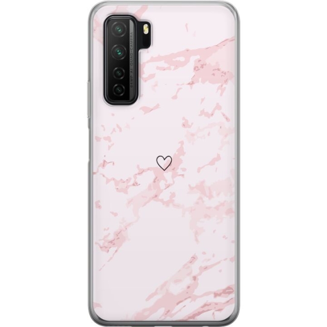 Mobilskal till Huawei  P40 lite 5G med Rosa Hjärta motiv