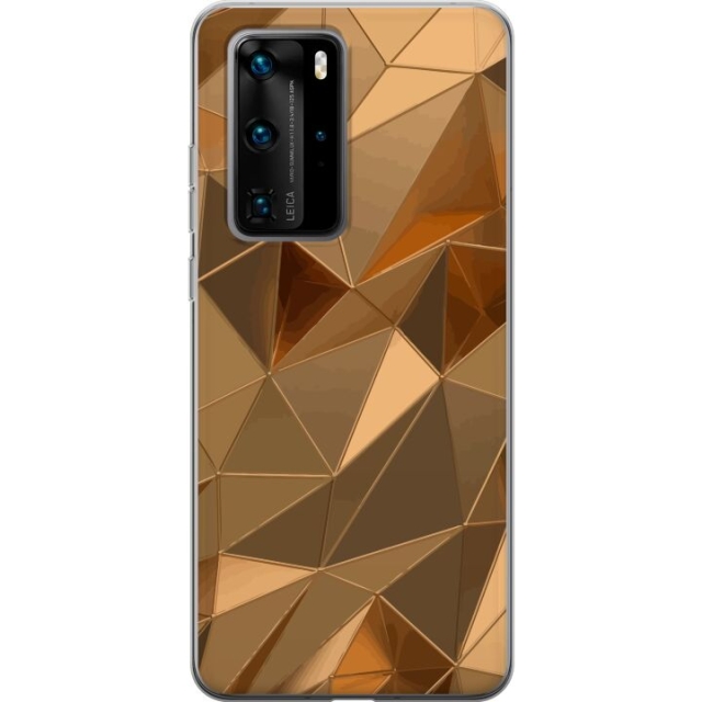 Mobilskal till Huawei P40 Pro med 3D Guld motiv