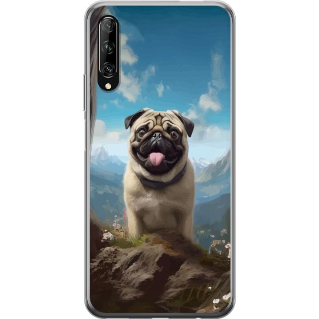 Mobilskal till Huawei P smart Pro 2019 med Glad Hund motiv