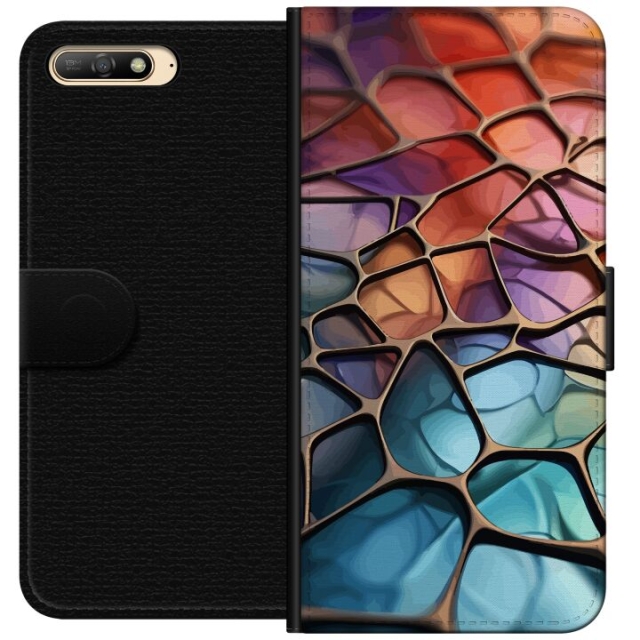 Plånboksfodral till Huawei Y6 (2018) med Metalliskt mönster motiv