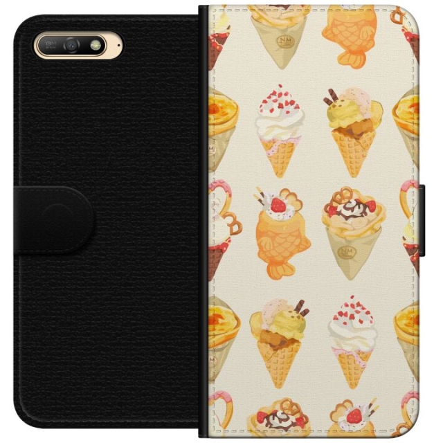 Plånboksfodral till Huawei Y6 (2018) med Glassigt motiv