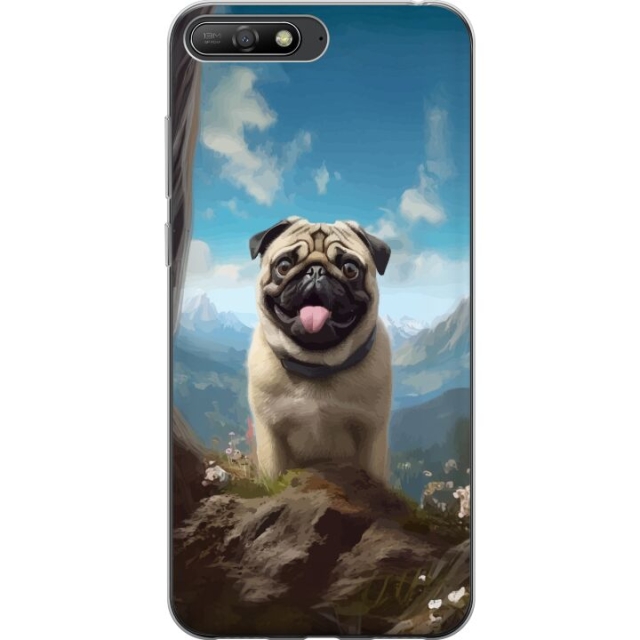 Mobilskal till Huawei Y6 (2018) med Glad Hund motiv