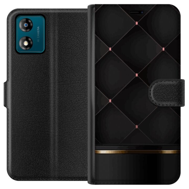 Plånboksfodral till Motorola Moto E13 med Lyxig linje motiv