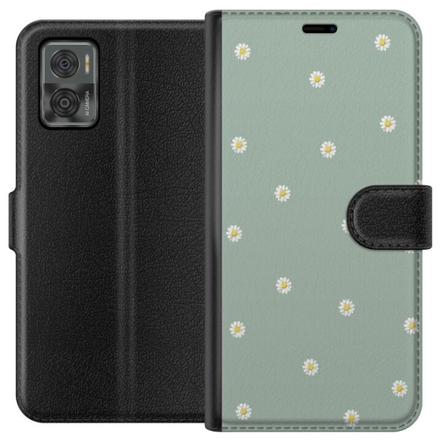 Plånboksfodral till Motorola Moto E22i med Prästkragar motiv