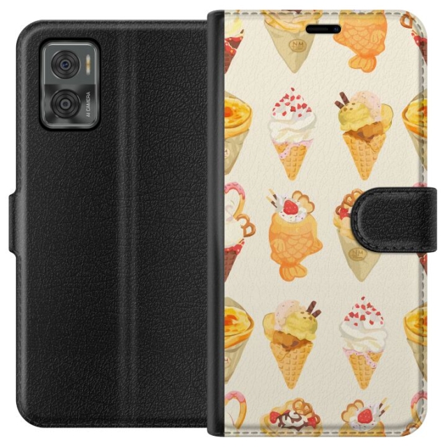 Plånboksfodral till Motorola Moto E22i med Glassigt motiv