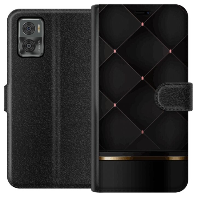 Plånboksfodral till Motorola Moto E22i med Lyxig linje motiv