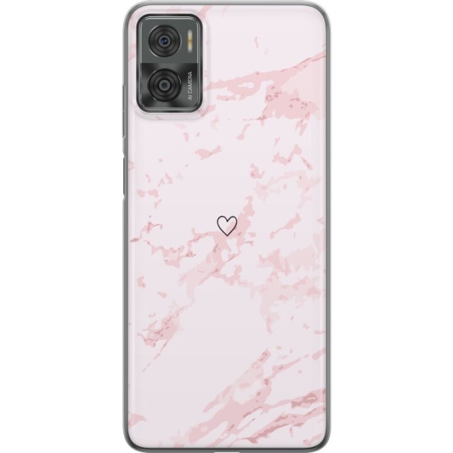 Mobilskal till Motorola Moto E22i med Rosa Hjärta motiv