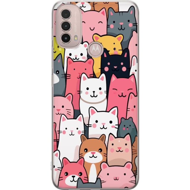 Mobilskal till Motorola Moto E40 med Kattmönster motiv
