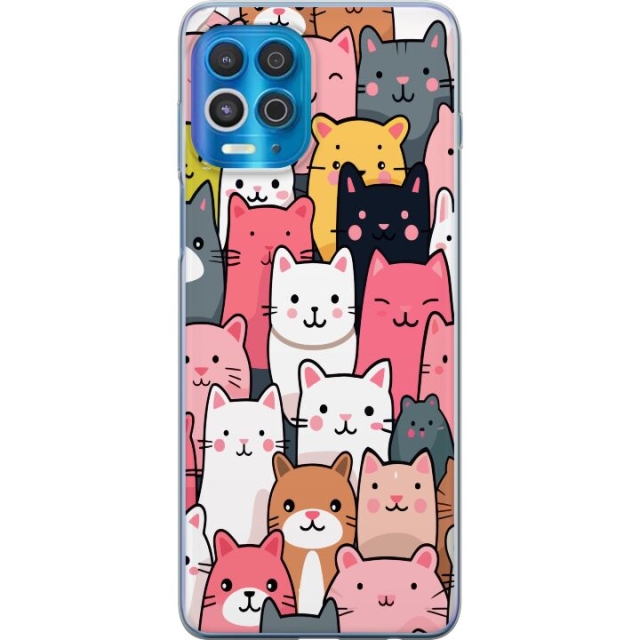 Mobilskal till Motorola Edge S med Kattmönster motiv