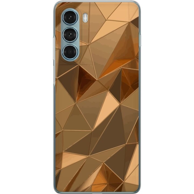 Mobilskal till Motorola Moto G200 5G med 3D Guld motiv