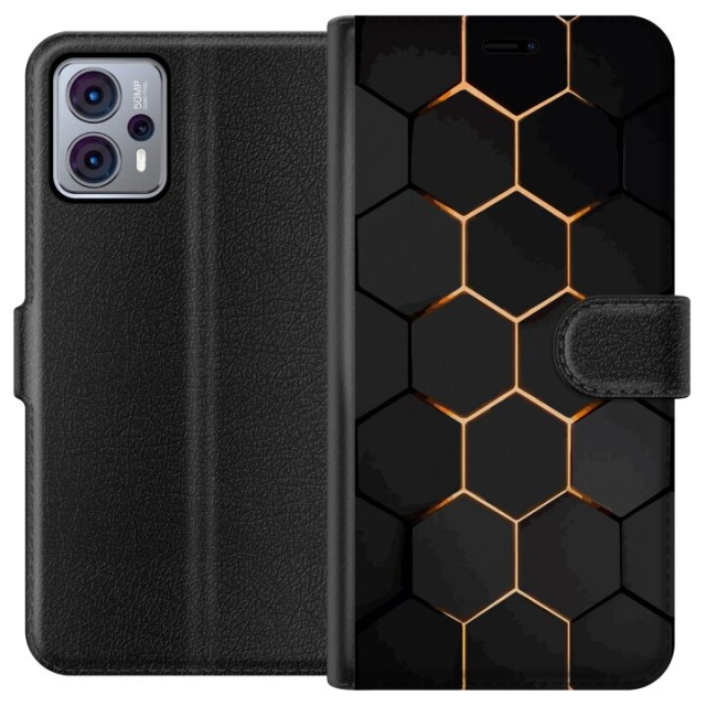 Plånboksfodral till Motorola Moto G23 med Lyxigt Mönster motiv