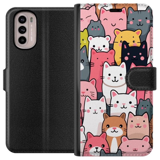 Plånboksfodral till Motorola Moto G41 med Kattmönster motiv