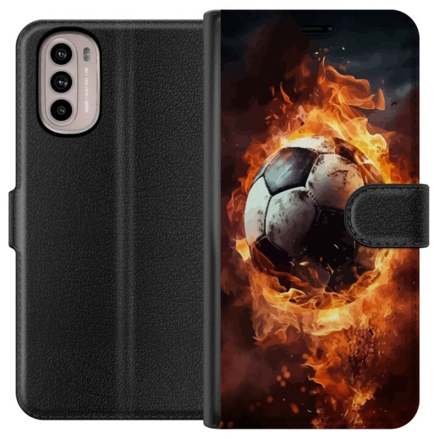 Plånboksfodral till Motorola Moto G41 med Fotboll motiv