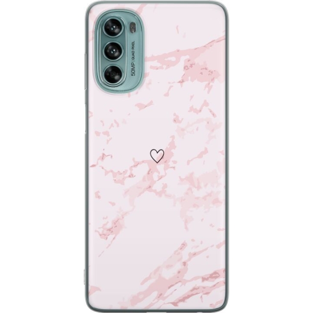 Mobilskal till Motorola Moto G62 5G med Rosa Hjärta motiv