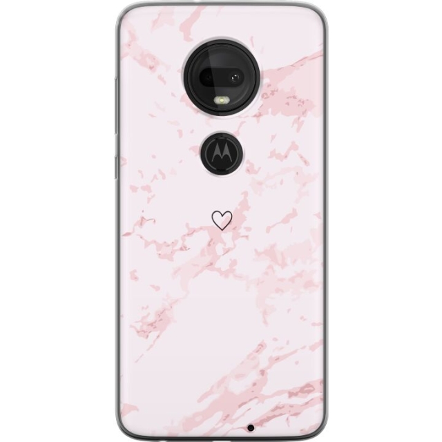 Mobilskal till Motorola Moto G7  med Rosa Hjärta motiv
