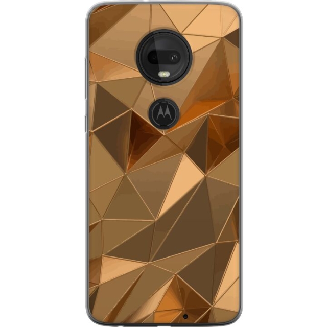 Mobilskal till Motorola Moto G7  med 3D Guld motiv