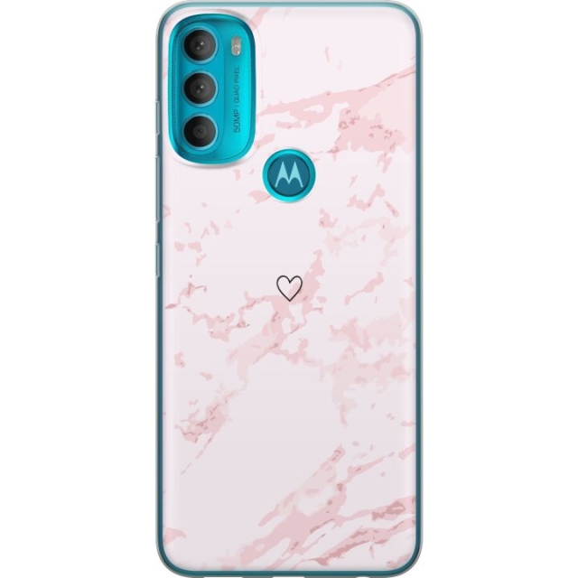 Mobilskal till Motorola Moto G71 5G med Rosa Hjärta motiv