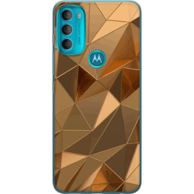 Mobilskal till Motorola Moto G71 5G med 3D Guld motiv