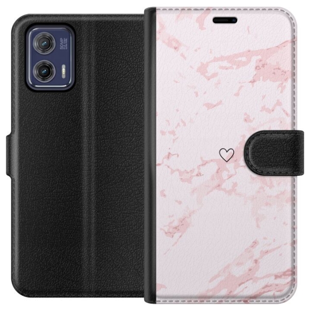 Plånboksfodral till Motorola Moto G73 med Rosa Hjärta motiv