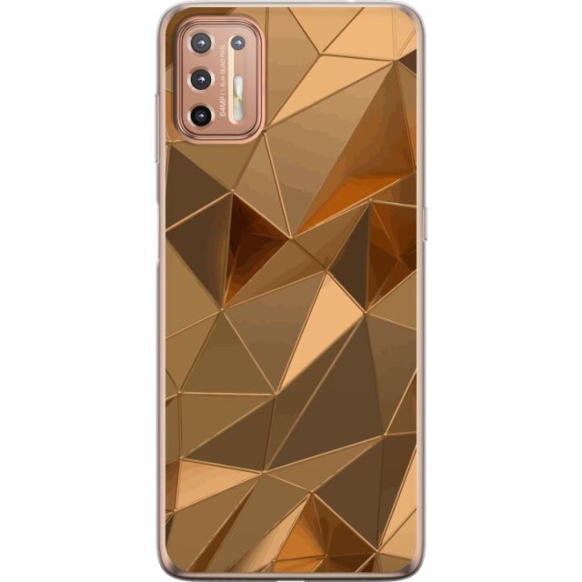 Mobilskal till Motorola Moto G9 Plus med 3D Guld motiv